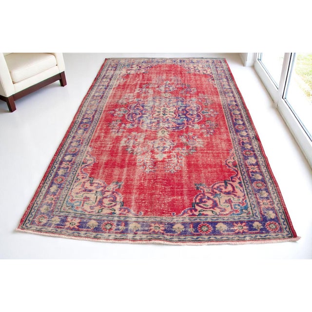 Mid 20th Century Home Decor Oushak Turkish Rug For Sale - Image 4 of 10