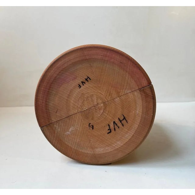 Vintage Scandinavian Adjustable Hat Head in Pine, 1970s For Sale - Image 4 of 6