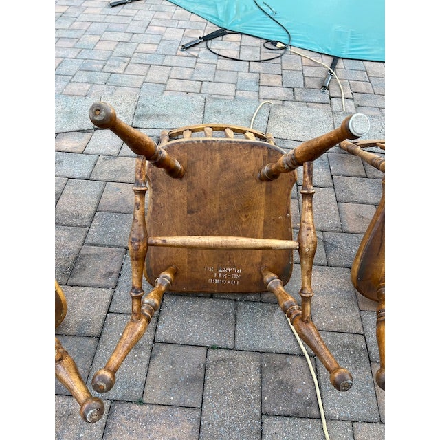 Wood 4 Vintage Ethan Allen Side Chairs For Sale - Image 7 of 10