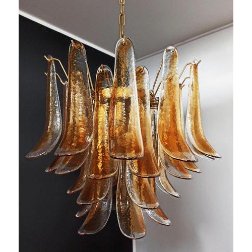 Italian Amber Petal Chandelier, 1995 For Sale - Image 9 of 14