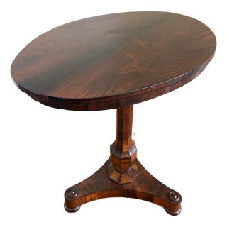 Regency Continental Carved Rosewood and Marquetry Side Table For Sale