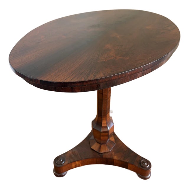 Regency Continental Carved Rosewood and Marquetry Side Table For Sale