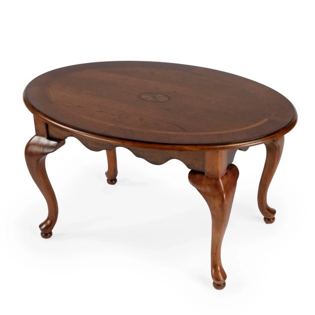 Grace Oval 4 Legs Coffee Table, Medium Brown For Sale - Image 9 of 9
