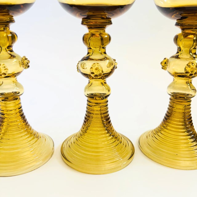 Early 20th Century German Roemer Coupe Glasses - Set of 4 For Sale - Image 5 of 9
