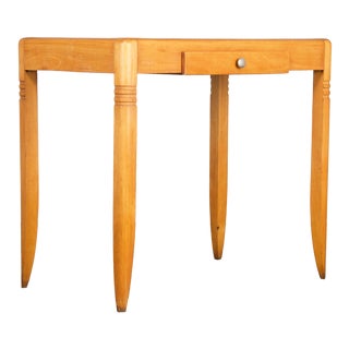 French Provincial Art Deco Beech Petite Writing Desk or Side Table For Sale