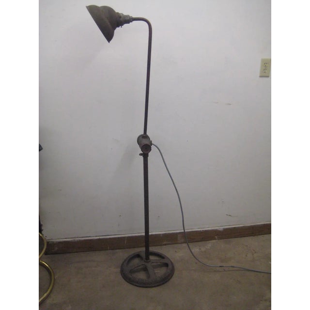 Vintage Industrial Articulating Iron Floor Lamp by Manley Manufacturing Company For Sale - Image 11 of 11