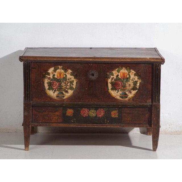 Tyrolean Painted Dowry Chest by Amaru For Sale - Image 6 of 11