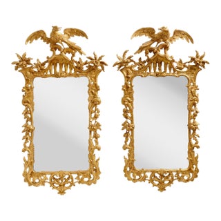 Pair of George III Giltwood Mirrors, Circa 1755, in the Manner of William and John Linnell For Sale