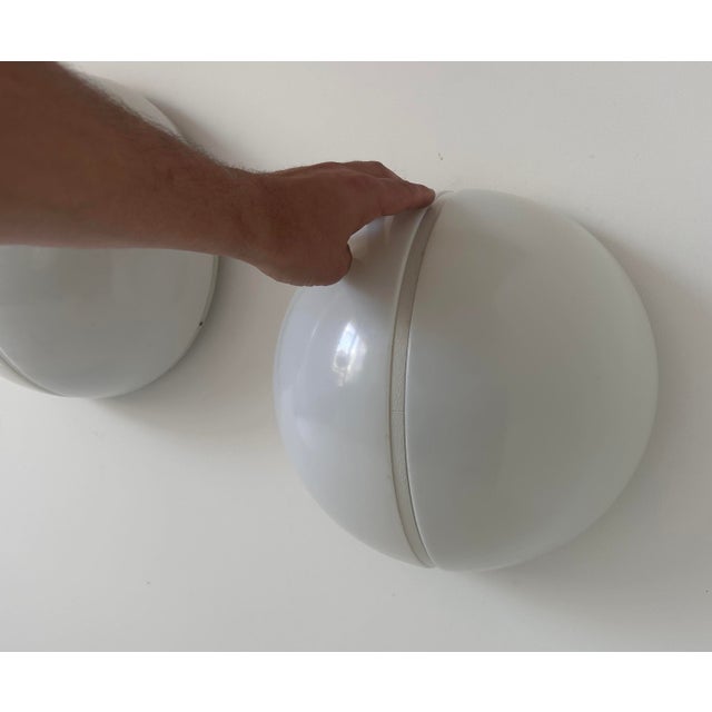 German Metal and Opaline Wall Lights, 1970s, Set of 2 For Sale - Image 10 of 16