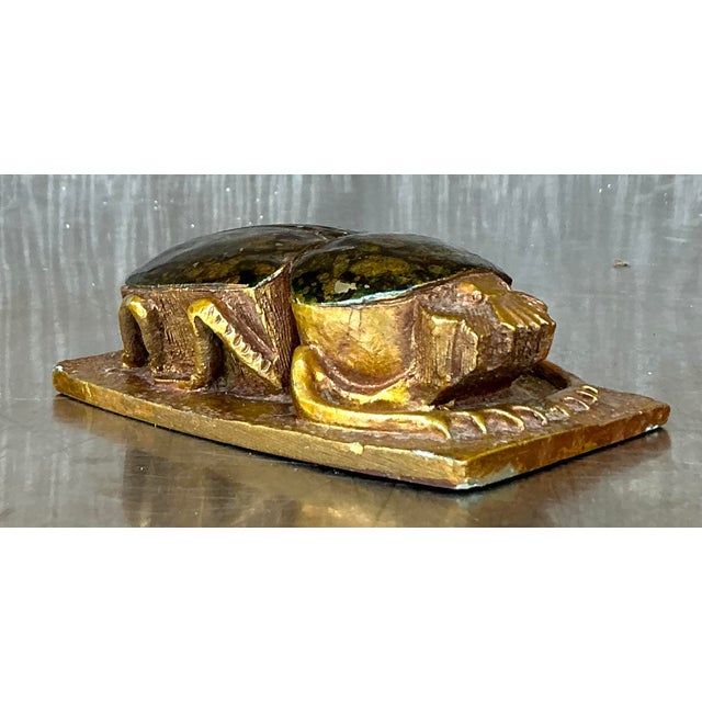 Late 20th Century Late 20th Century Vintage Boho Gilt Tipped Scarab Sculpture For Sale - Image 5 of 8