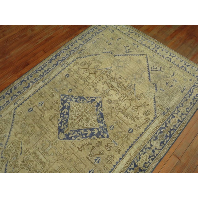 Early 20th Century Blue Taupe Turkish Rug For Sale In New York - Image 6 of 6