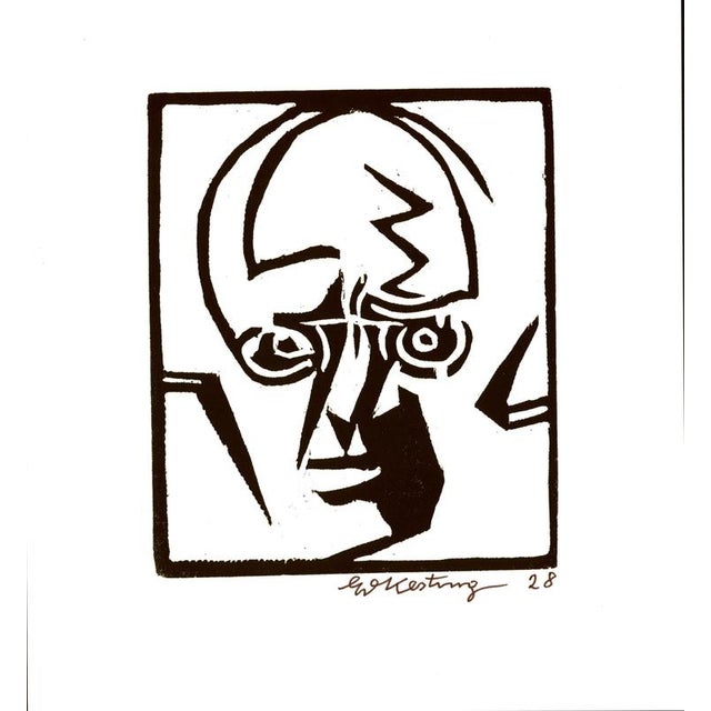 Contemporary Edmund Kesting, Portrait of Herwarth Walden, 1913, Linocut, Paper For Sale - Image 3 of 4