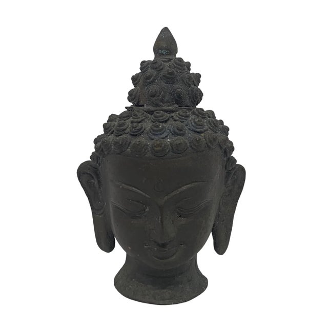 Early 20th Century Thai Patinated Bronze Buddha Head Sculpture For Sale - Image 12 of 12