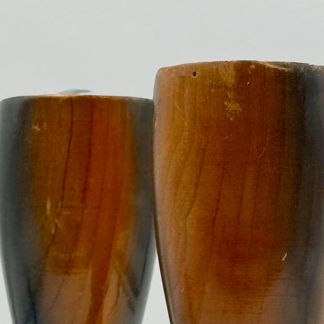 Wooden Rocket Tripod Table Lamps, 1960s, Set of 2 For Sale - Image 9 of 12