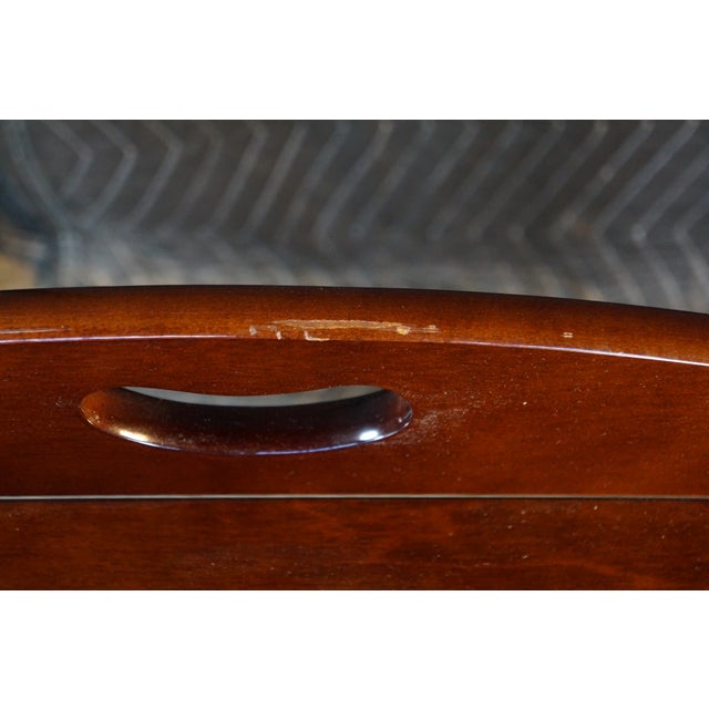 Wood 1991 Vintage Bombay Co Campaign Style Cherry Finished Butler's Coffee Tray Table For Sale - Image 7 of 16