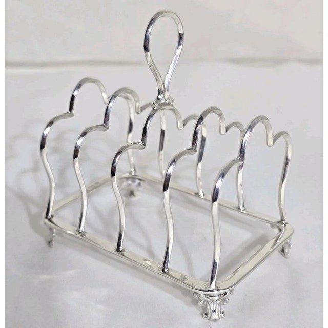 Antique Edwardian Sterling Silver Five-Bar Toast Rack from Marples & Co., 1901 For Sale - Image 13 of 18