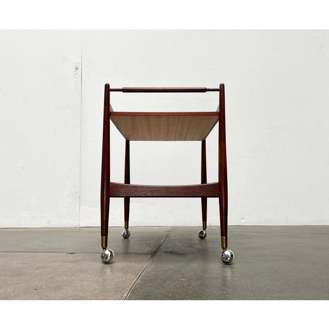 Mid-Century Teak Serving Bar Cart, 1960s For Sale - Image 15 of 18