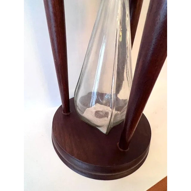 Wood Wooden Hour Glass or Sand Timer with Hand Blown Glass For Sale - Image 7 of 11