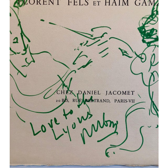 Reuven Rubin, Original Drawing Reuven Rubin Self Portrait with Lion Modern Israeli Art 1960s, 1960 For Sale - Image 4 of 6