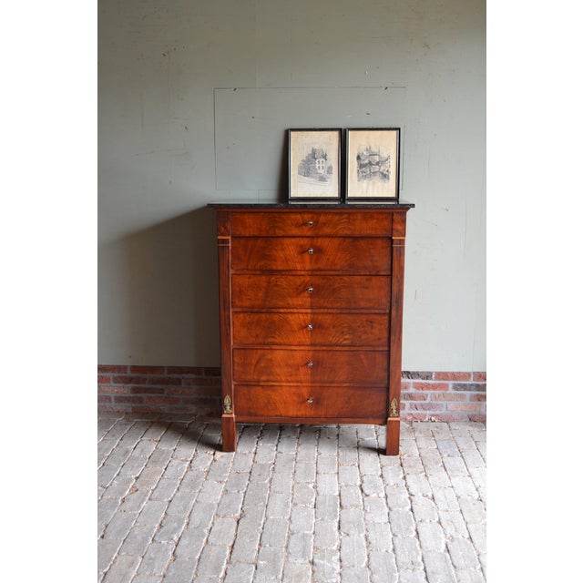 Antique Mahogany Chiffonier with Black Marble Top For Sale - Image 12 of 12