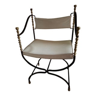 Savonarola Style Iron Chair For Sale