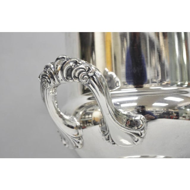 Metal Vintage Silver Plated Trophy Cup Urn Champagne Chiller Ice Bucket 10 Anniversary For Sale - Image 7 of 16