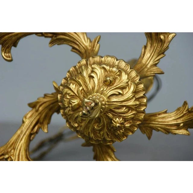 Gilded Antique Chandelier in Rococo Style ~1910 From Germany For Sale - Image 4 of 11