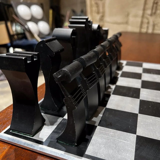 1972 Scott Wolfe Columbia Aluminum Chess Set For Sale - Image 11 of 12