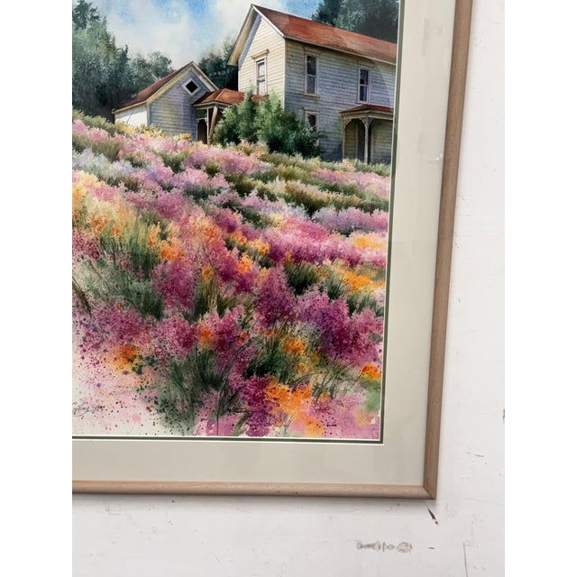 Paint Melinda Cowdry Oregon House Watercolor, Circa 1990 For Sale - Image 7 of 11