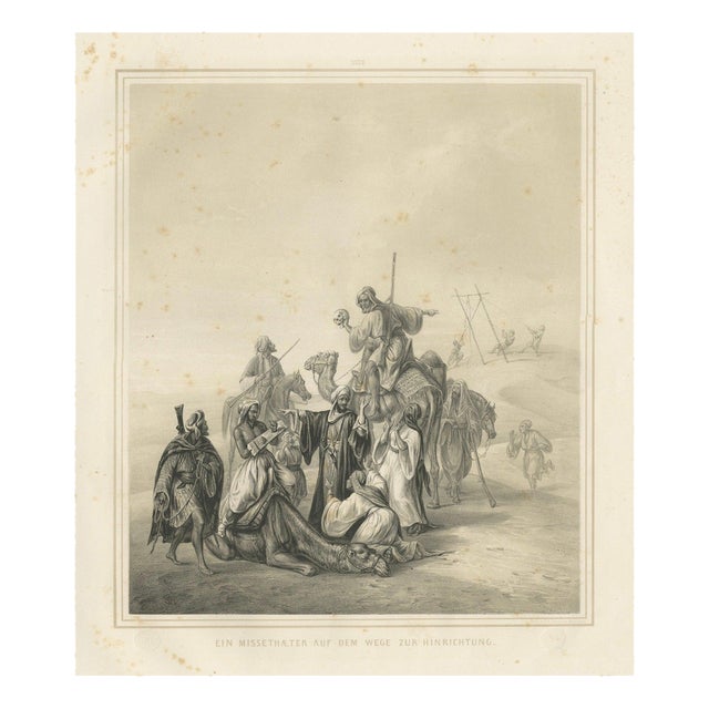 Arabian Execution Procession in Desert, 1846, Paper For Sale