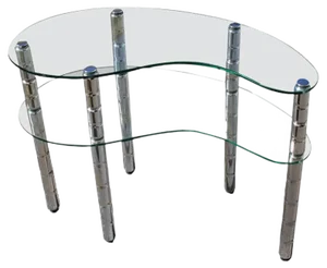 Italian Glass & Chromed Metal Shelf, 1960s