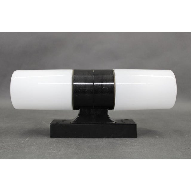 Mid-Century Modern Bakelite and Glass Wall Light, Czechoslovakia, 1960s For Sale - Image 4 of 10