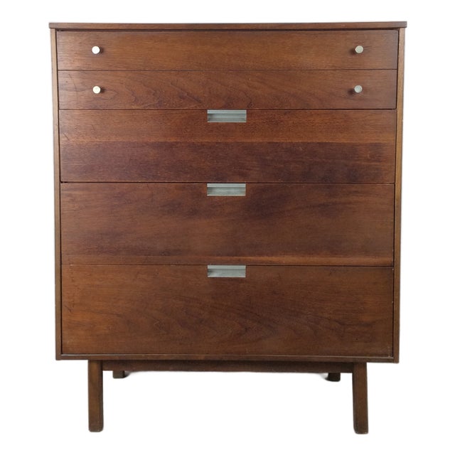 Mid Century Modern Four Drawer Highboy by Bassett Furniture For Sale