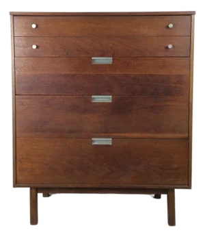 Mid Century Modern Four Drawer Highboy by Bassett Furniture