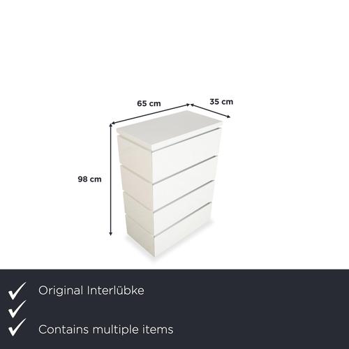 Modern Cube Sideboard and Chest of Drawers in White High Gloss Wood from Interlübke, Set of 2 For Sale - Image 3 of 18