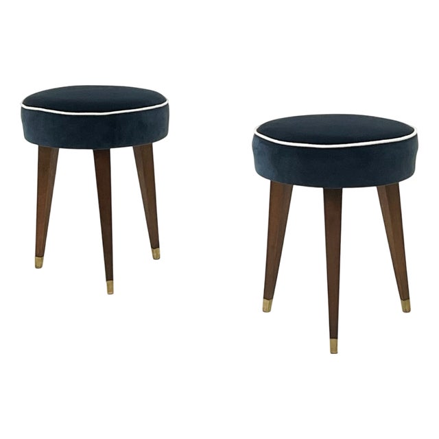 Poufs attributed to Gio Ponti, 1950s, Set of 2 For Sale