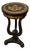 Black French Louis XVI-Style Pedestal Table – Floral Inlay With Gilded Gold Leaf Accents For Sale