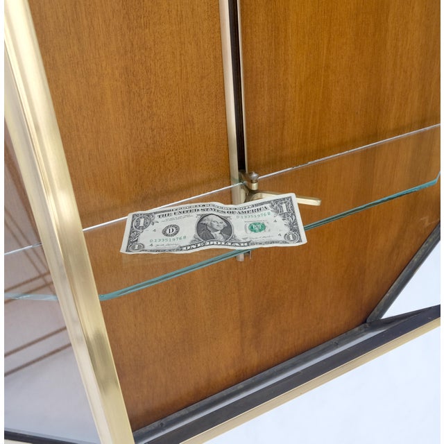 Brass Brass Glass Hanging Single Door Wall "Picture" Hanging Showcase Display Shelves For Sale - Image 8 of 12