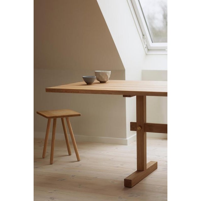 Contemporary Gaspard Dining Table 240 in Light Oak and Brass by Eberhart Furniture For Sale - Image 3 of 18