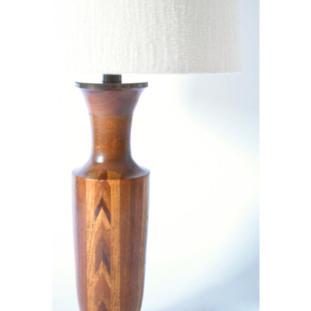 Wooden Marquetry Table Lamp, 1960s For Sale - Image 3 of 5