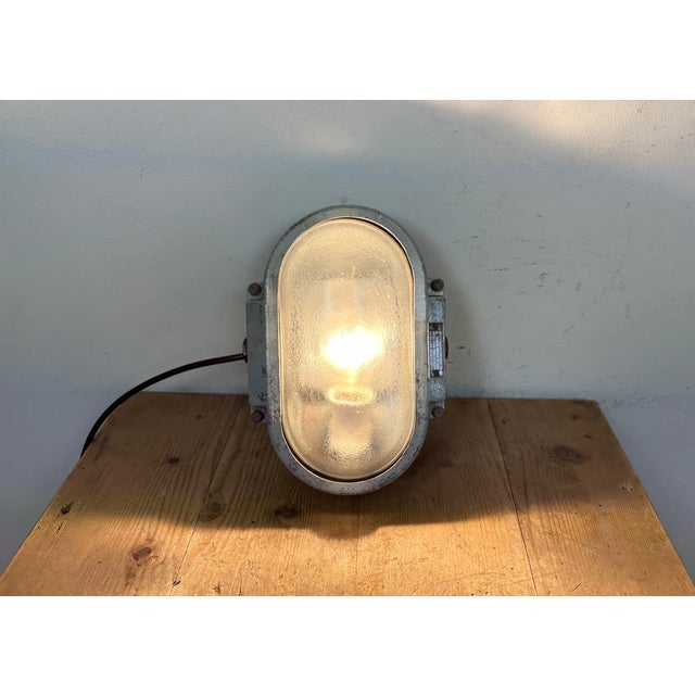 Industrial Cast Aluminium Wall Light with Frosted Glass from Elektrosvit, 1970s For Sale - Image 14 of 16