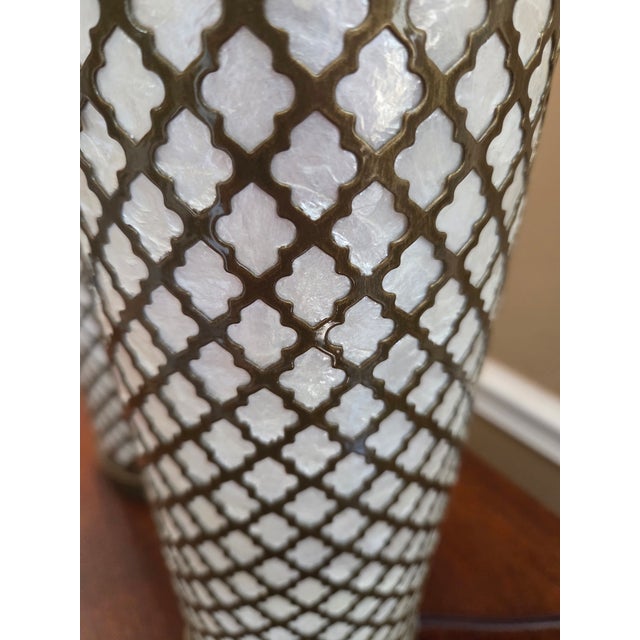 Vintage Capiz Shell Lamps - A Pair For Sale - Image 11 of 12