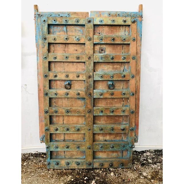 Vintage 1940s Indian Teak Wood Door For Sale - Image 10 of 10