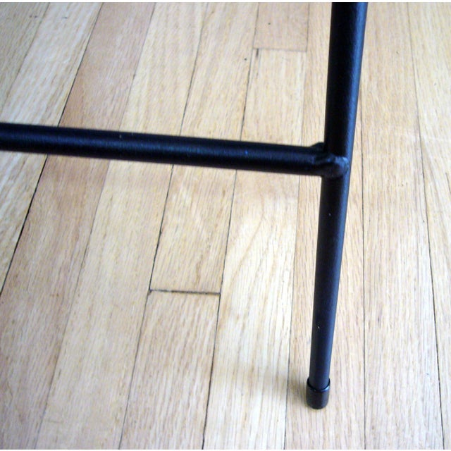 1990s Wrought Iron Stacking Side Garden Table in the Style of Woodard Meadowcraft - A Pair For Sale - Image 13 of 18