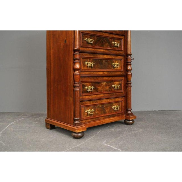 19th Century Gründerzeit Mens Chest of Drawers in Walnut For Sale - Image 7 of 18