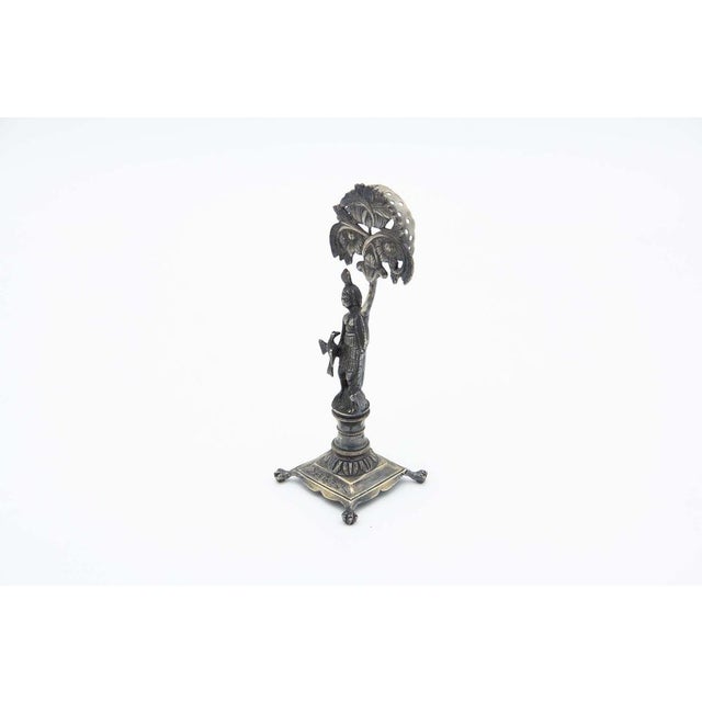 Silver Toothpick Holder with Pre-Columbian Figure For Sale - Image 5 of 5