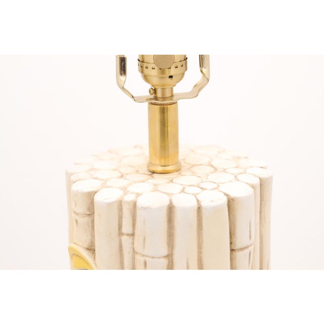1960s 1960s Mid-Century Modern Ceramic Bamboo Motif Lamps - a Pair For Sale - Image 5 of 9