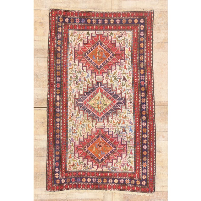 Vintage Caucasian Soumak Rug, 03'10 X 06'03 For Sale - Image 10 of 10
