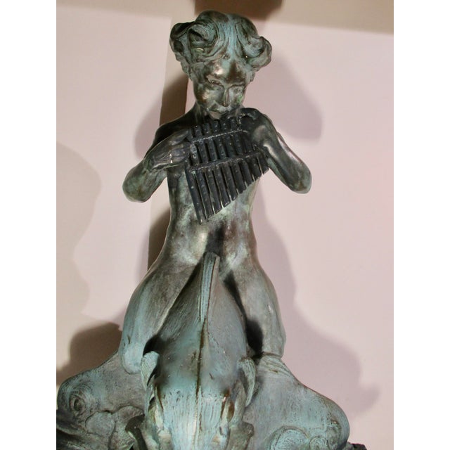 Bronze 1940s Vintage Alexander Portnoff Cherub on Dolphin Bronze Fountain For Sale - Image 8 of 14