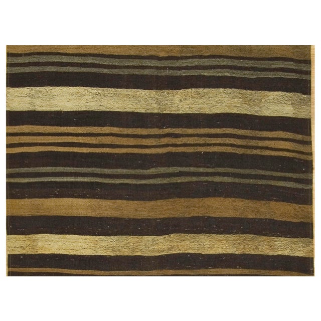 This vintage Turkish flat-weave Kilim, handwoven in the 1950s, showcases a perfect blend of simplicity and boldness. Its...